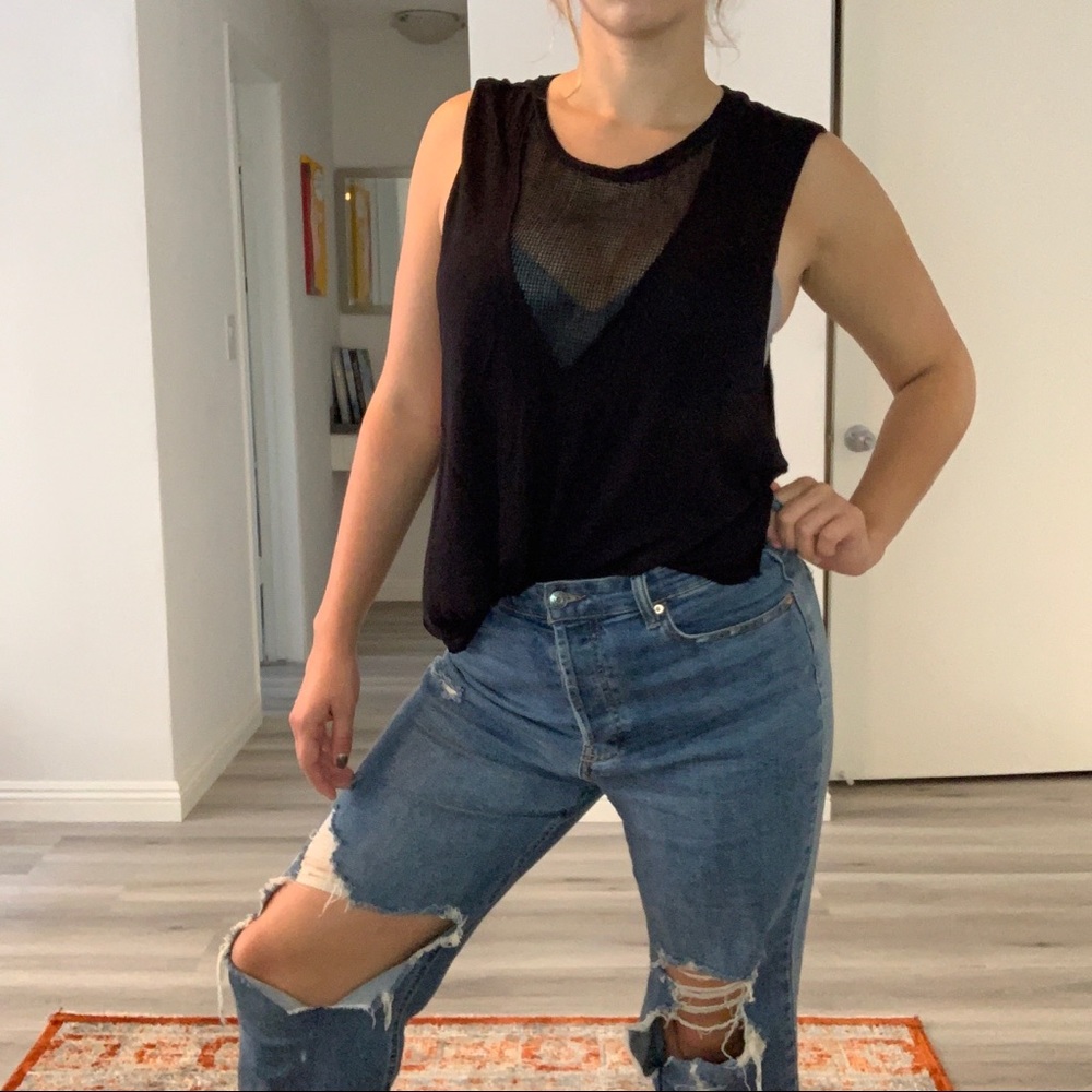 LF black tank w mesh